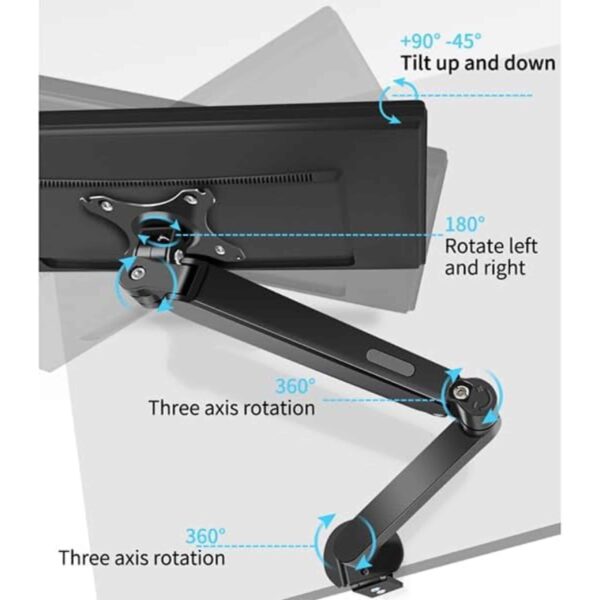 M5B GAS Spring Desk Mount Monitor Stand in 360 Degree Rotation - Image 5