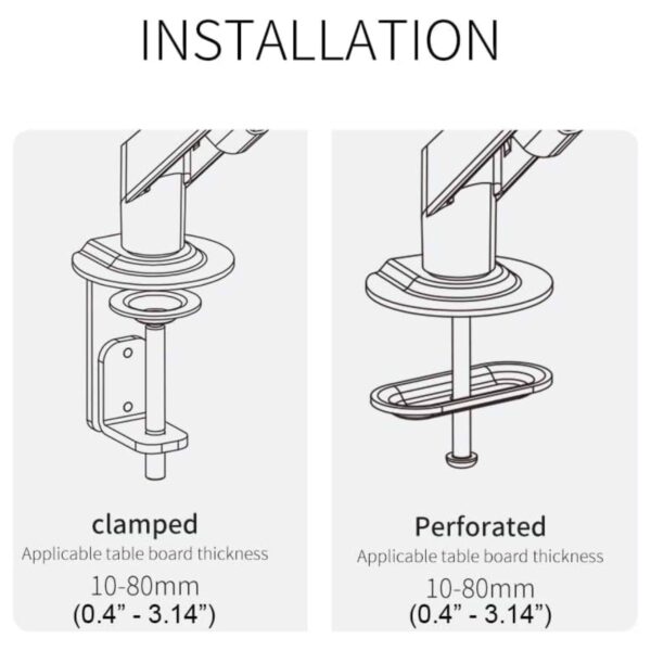 M5B GAS Spring Desk Mount Monitor Stand in 360 Degree Rotation - Image 2