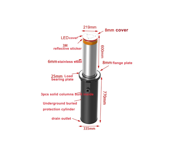 SECUSTAR-JC-052-SS-Hydraulic-Bollard-Dimension